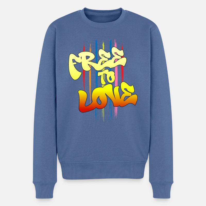 Libre d’aimer - Pull Premium bio Homme - bleu pigeon