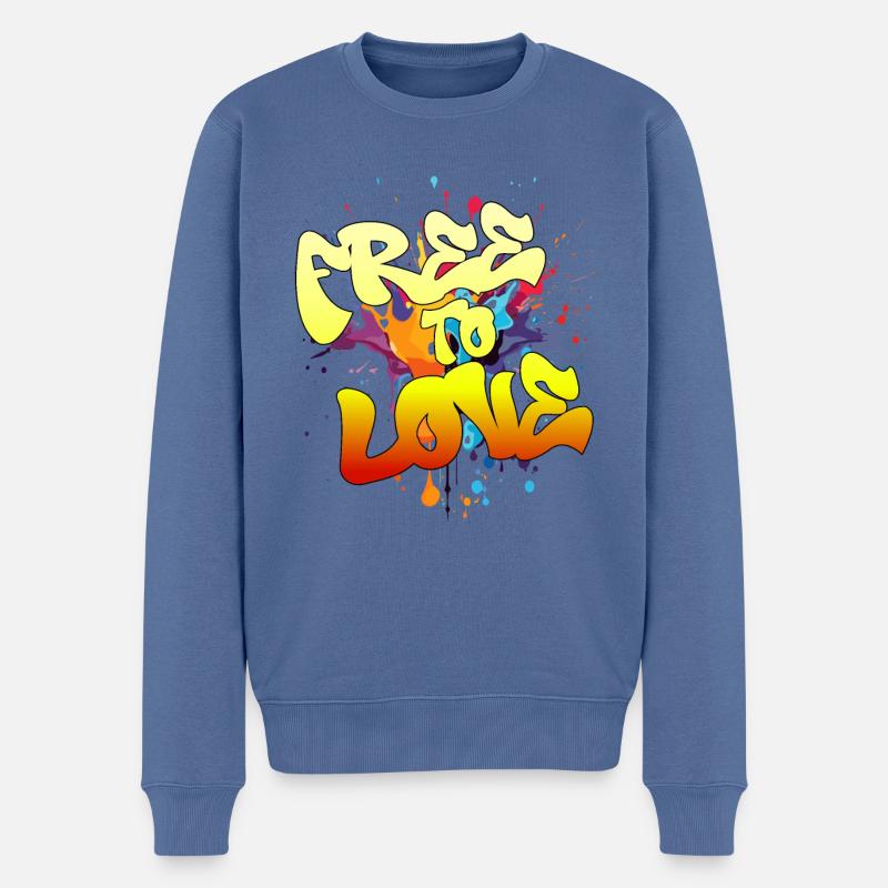 Libre d’aimer - Pull Premium bio Homme - bleu pigeon