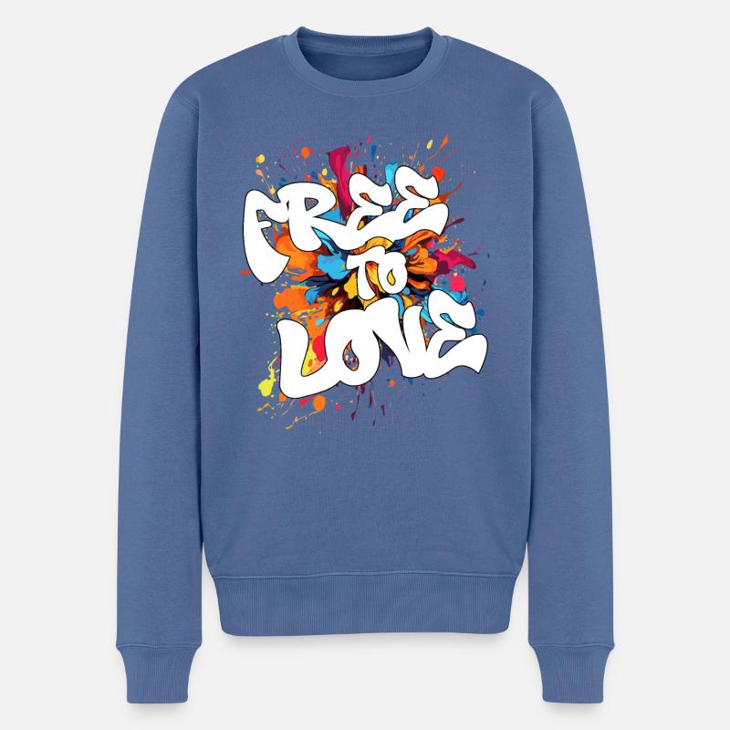 Libre d’aimer - Pull Premium bio Homme - bleu pigeon