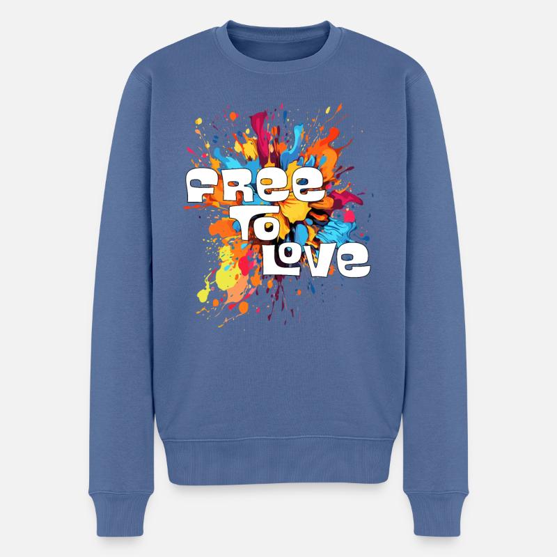 Libre d’aimer - Pull Premium bio Homme - bleu pigeon