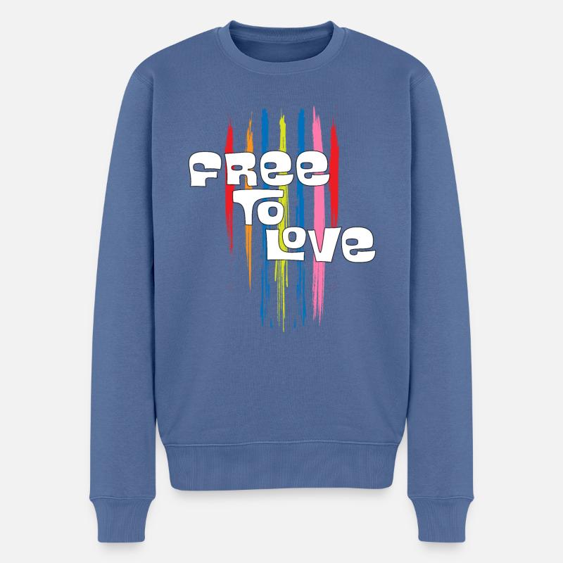 Libre d’aimer - Pull Premium bio Homme - bleu pigeon