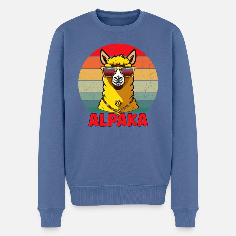 Design d’alpaga cool - Pull Premium bio Homme - bleu pigeon