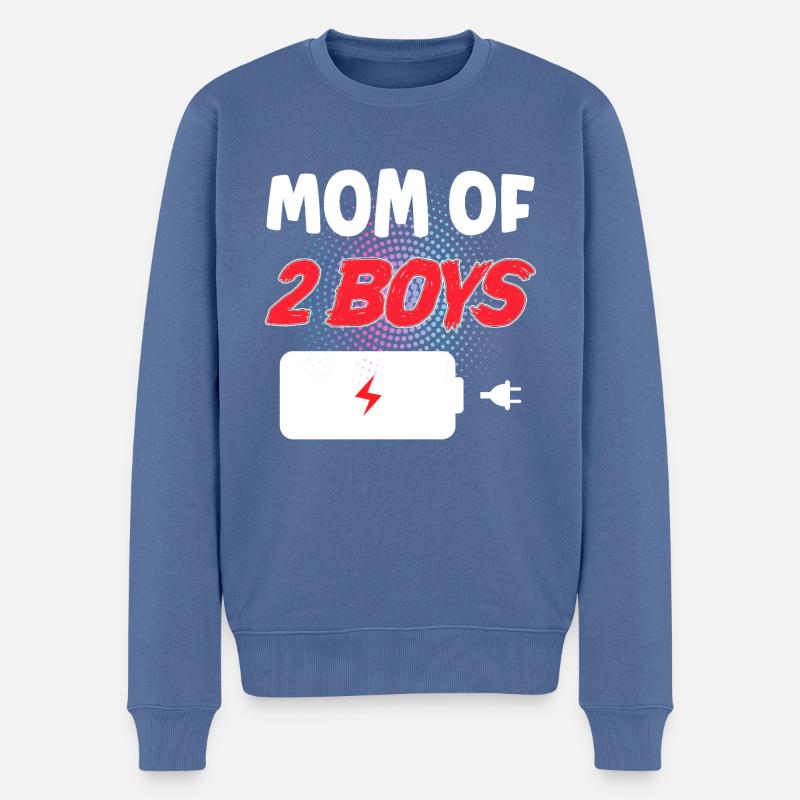 Maman de 2 garçons - Pull Premium bio Homme - bleu pigeon