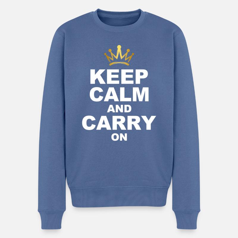 Restez calme et continuez - Pull Premium bio Homme - bleu pigeon