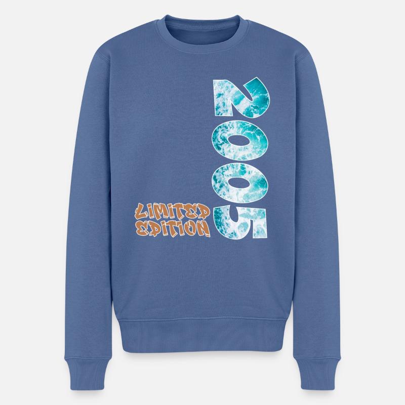Limited Edition 2005 beach Design - Männer Premium Bio Pullover - Taubenblau