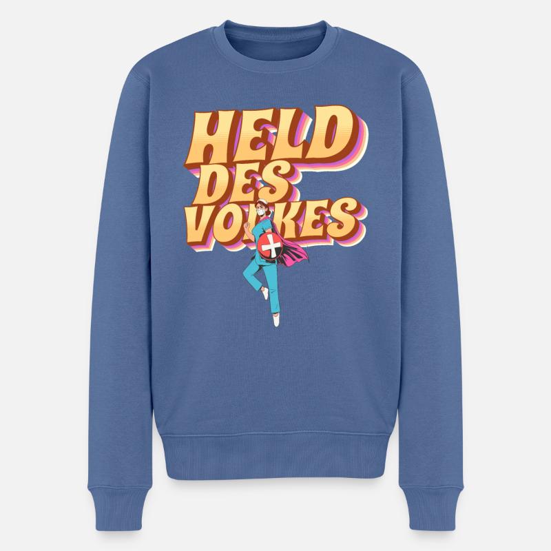 Héros du peuple - Pull Premium bio Homme - bleu pigeon