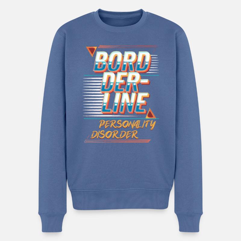 Borderline - Männer Premium Bio Pullover - Taubenblau