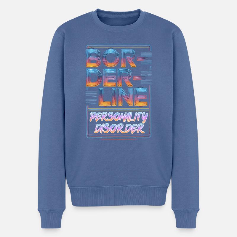 Borderline - Männer Premium Bio Pullover - Taubenblau