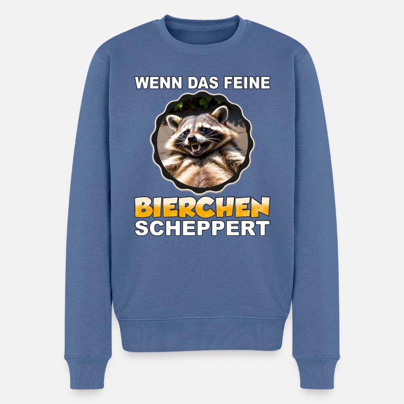 Wenn das feine Bierchen scheppert - Männer Premium Bio Pullover - Taubenblau