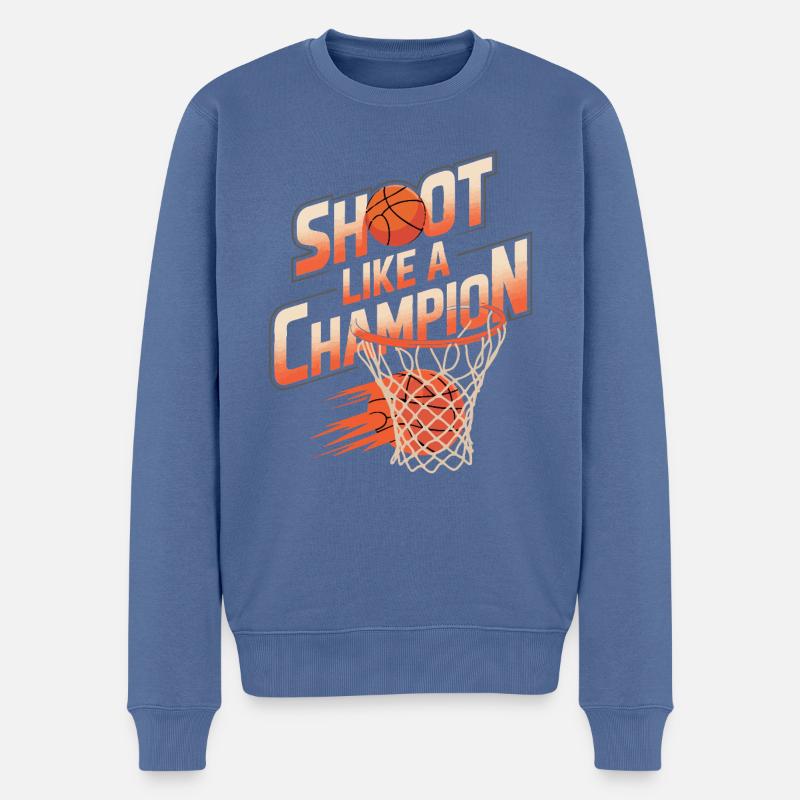 Basketball Shoot like a Champion - Männer Premium Bio Pullover - Taubenblau