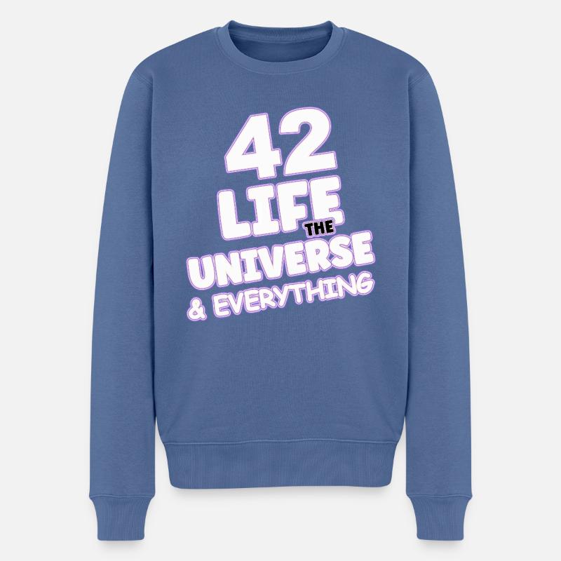 Life Universe Everything 42 réponses - Pull Premium bio Homme - bleu pigeon
