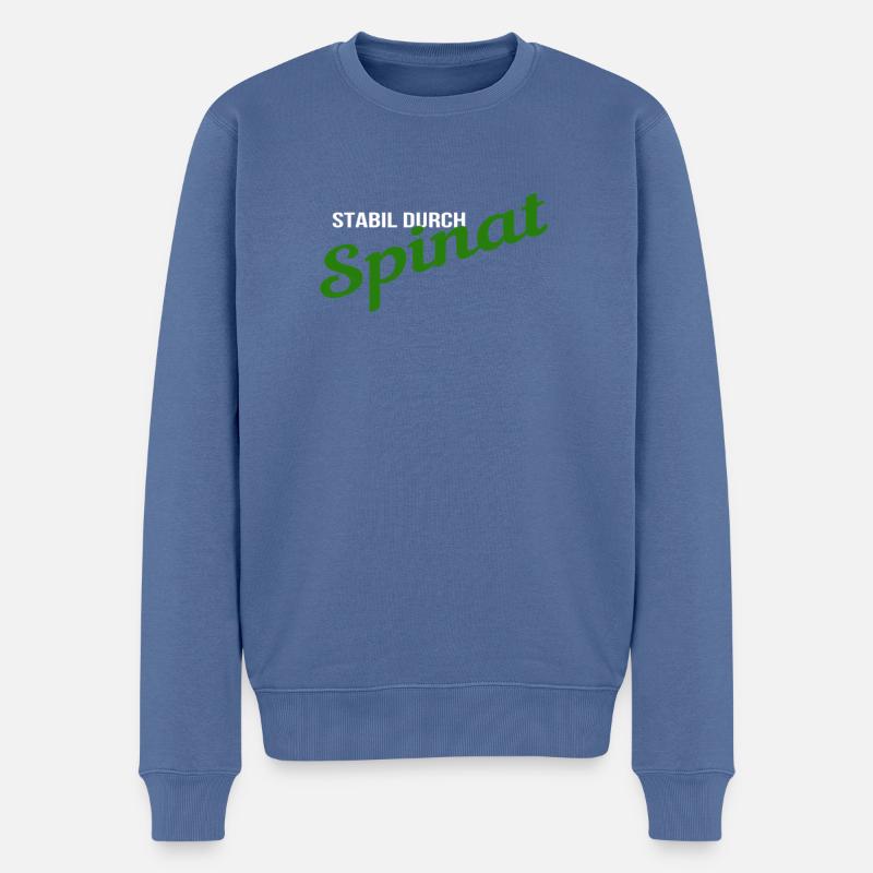 Stabil durch Spinat T-Shirt - Männer Premium Bio Pullover - Taubenblau
