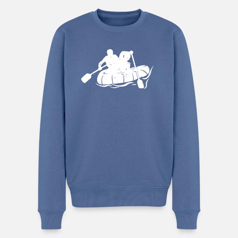 Rafting T-Shirt - Männer Premium Bio Pullover - Taubenblau