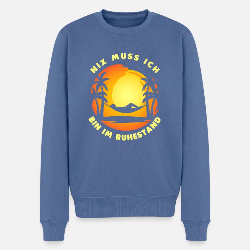 Nix muss ich Bin im Ruhestand - Männer Premium Bio Pullover - Taubenblau
