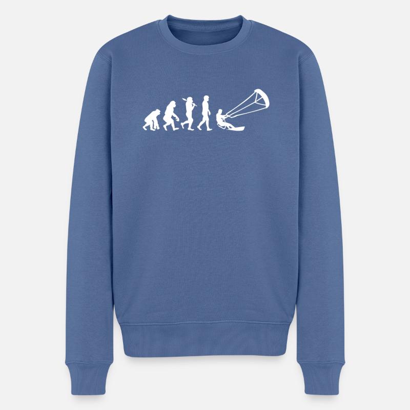 Evolution du kitesurf - Pull Premium bio Homme - bleu pigeon