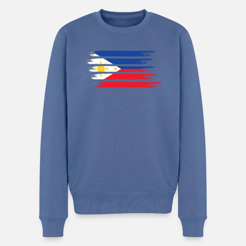 Drapeau des Philippines - Pull Premium bio Homme - bleu pigeon