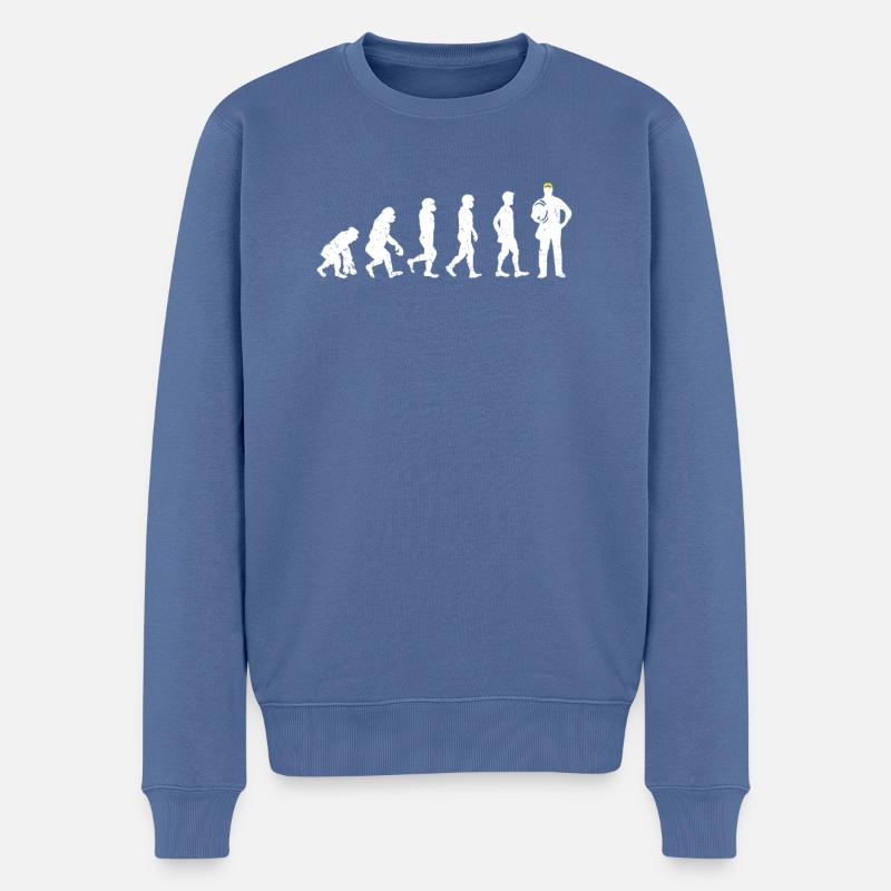 Cadeau évolution électricien - Pull Premium bio Homme - bleu pigeon