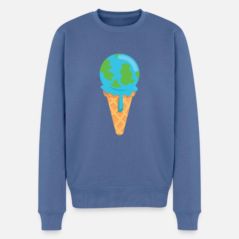 Eis Erde schmelzen - Männer Premium Bio Pullover - Taubenblau
