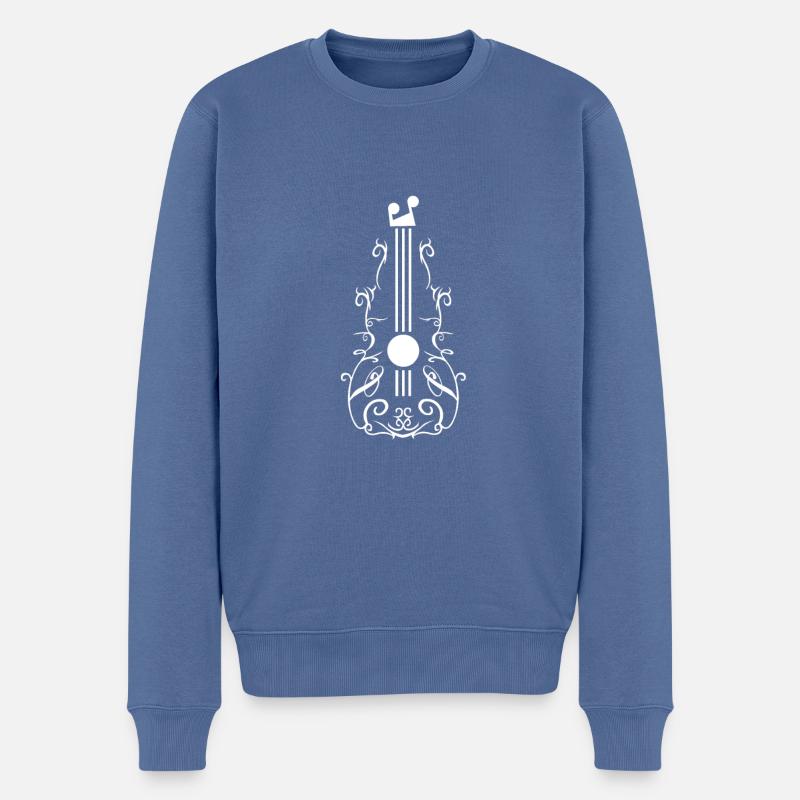 Instrument Cello Ornamente - Männer Premium Bio Pullover - Taubenblau