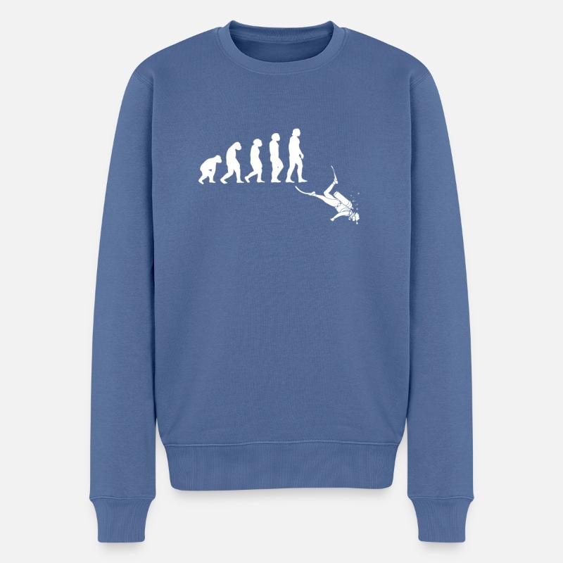 Taucher Evolution Tshirt - Männer Premium Bio Pullover - Taubenblau