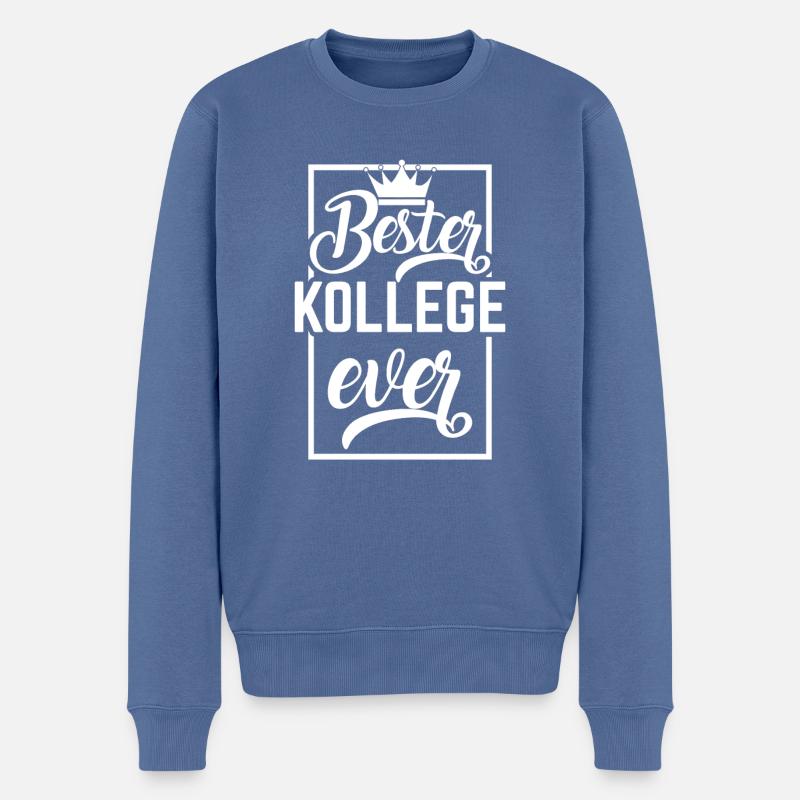 Bester Kollege Ever - Männer Premium Bio Pullover - Taubenblau
