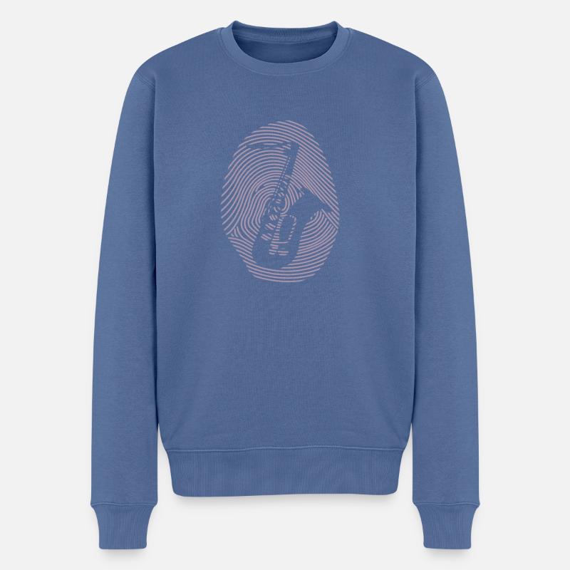 Saxofon Design - Männer Premium Bio Pullover - Taubenblau