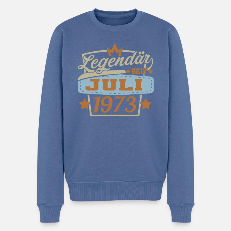 legendär seit juli 1973 - Männer Premium Bio Pullover - Taubenblau