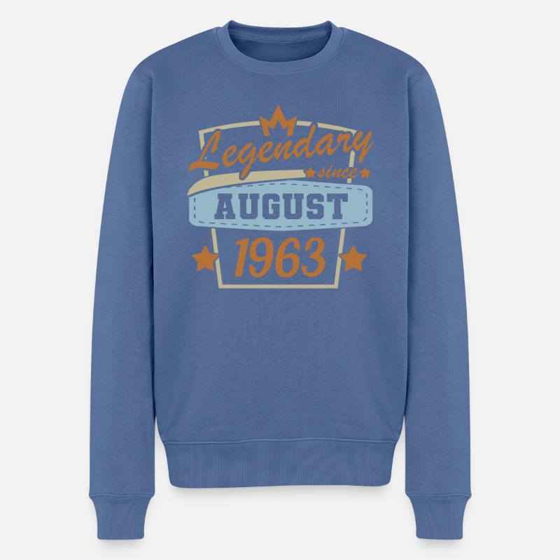 Legendär seit august 1963 Retro Geburtstag - Männer Premium Bio Pullover - Taubenblau