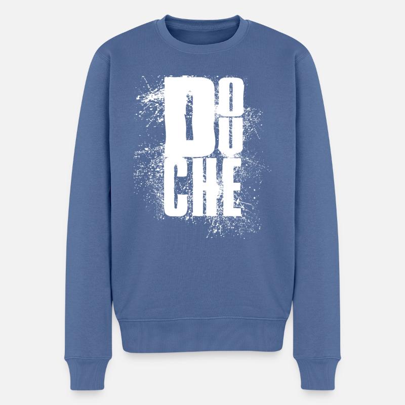 douchebag - Warmduscher - Männer Premium Bio Pullover - Taubenblau
