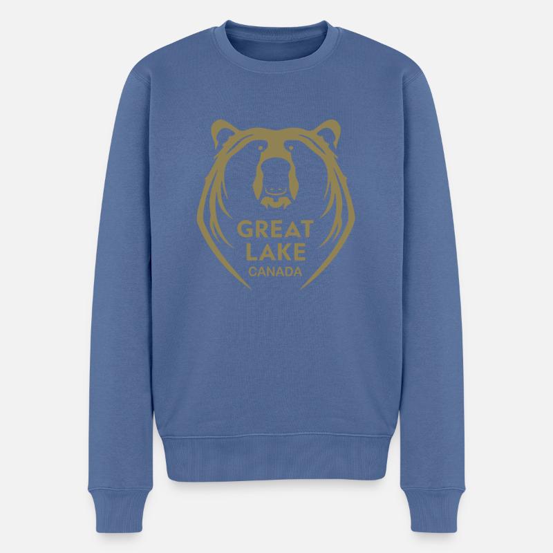 Great Bear Lake Silhouette Gesicht - Männer Premium Bio Pullover - Taubenblau