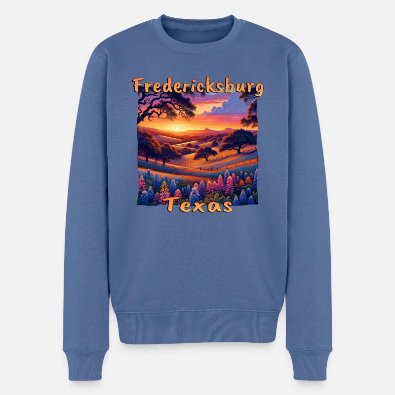 Sunset in Fredericksburg: Deutsche Community - Männer Premium Bio Pullover - Taubenblau