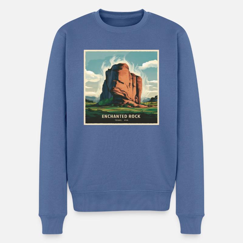 Enchanted Rock Texas Berge Landschaft - Männer Premium Bio Pullover - Taubenblau