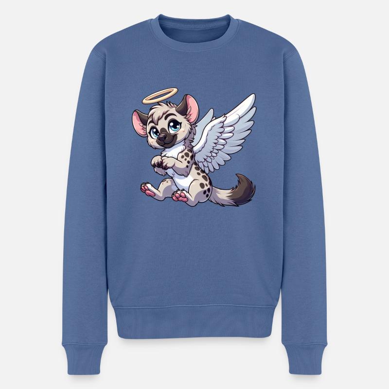 Halo d’ailes d’ange hyène - Pull Premium bio Homme - bleu pigeon
