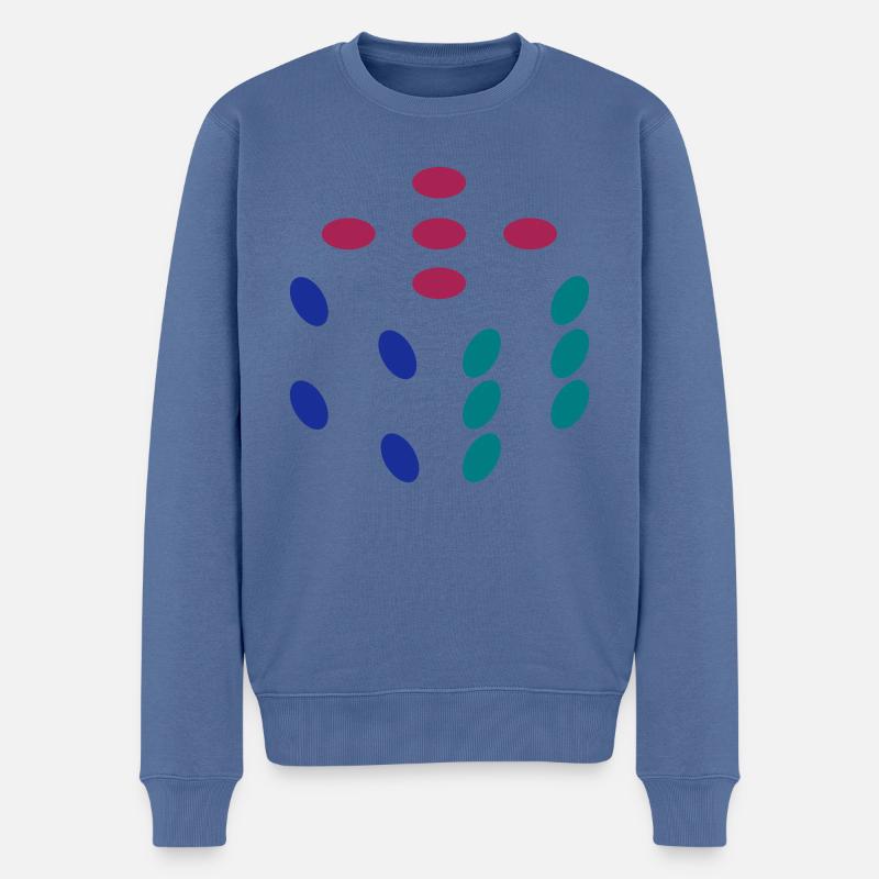 Würfel nur Punkte - Männer Premium Bio Pullover - Taubenblau