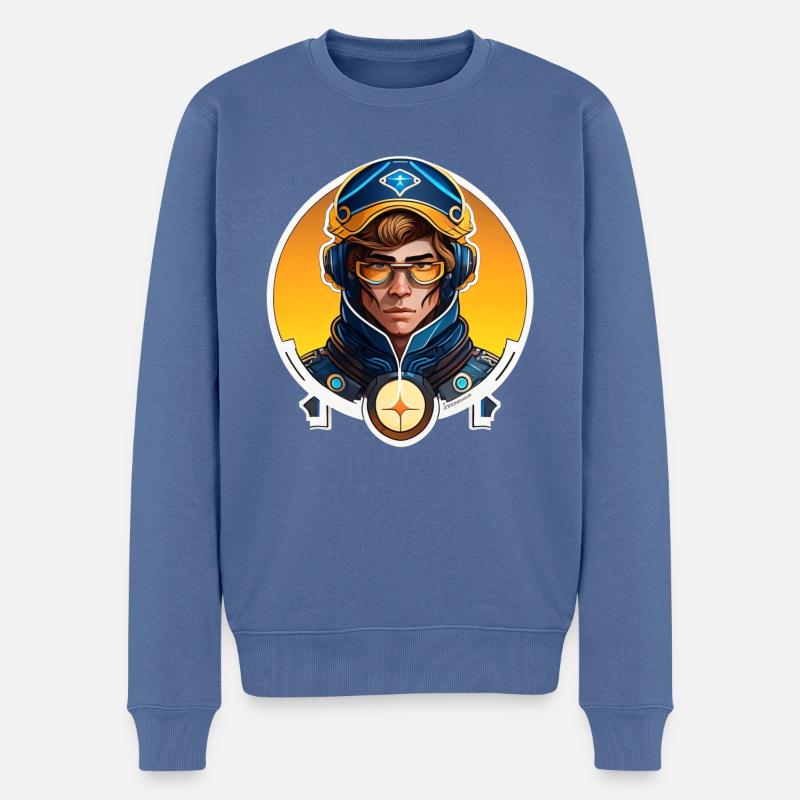 L’autre - Pull Premium bio Homme - bleu pigeon