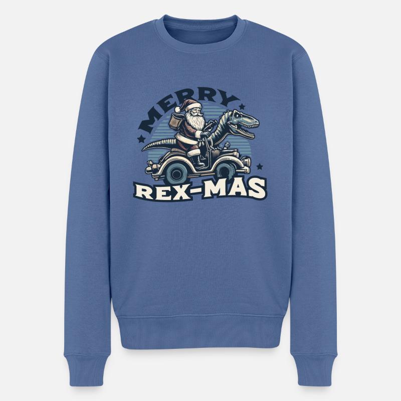 Merry Rexmas - Männer Premium Bio Pullover - Taubenblau