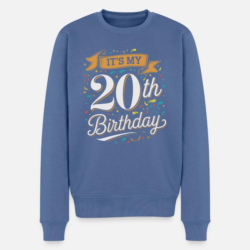 It's my 20th Birthday - Pull Premium bio Homme - bleu pigeon