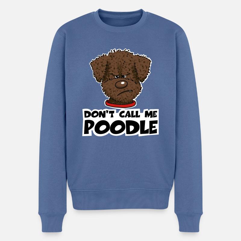 Poodle1 2 - Männer Premium Bio Pullover - Taubenblau