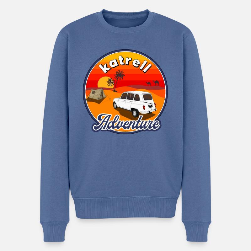 KATRELL 4L - Männer Premium Bio Pullover - Taubenblau