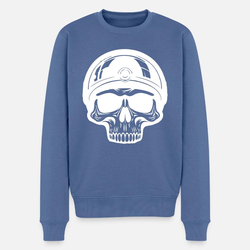 Skeleton Biker - Pull Premium bio Homme - bleu pigeon