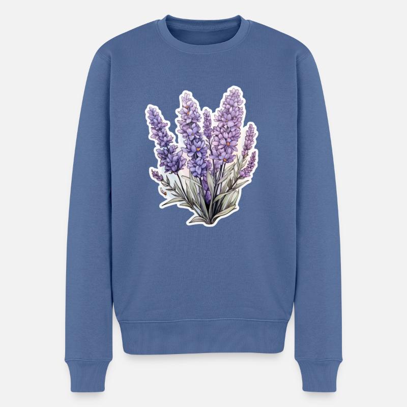 Lavande - Pull Premium bio Homme - bleu pigeon