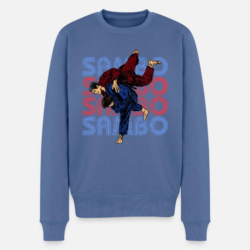 Sambo Selbstverteidigung UdSSR Kampfkunst - Männer Premium Bio Pullover - Taubenblau