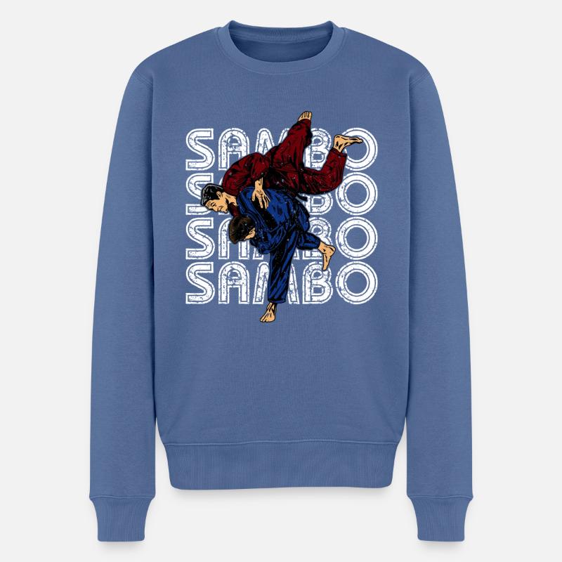 Sambo Autodéfense URSS Arts martiaux - Pull Premium bio Homme - bleu pigeon
