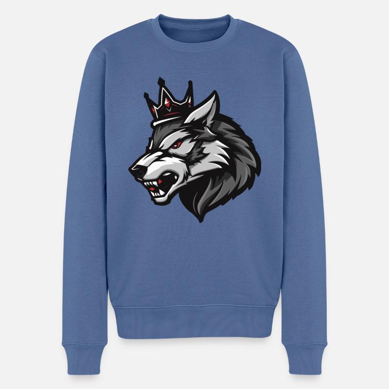 Couronne de loup - Pull Premium bio Homme - bleu pigeon