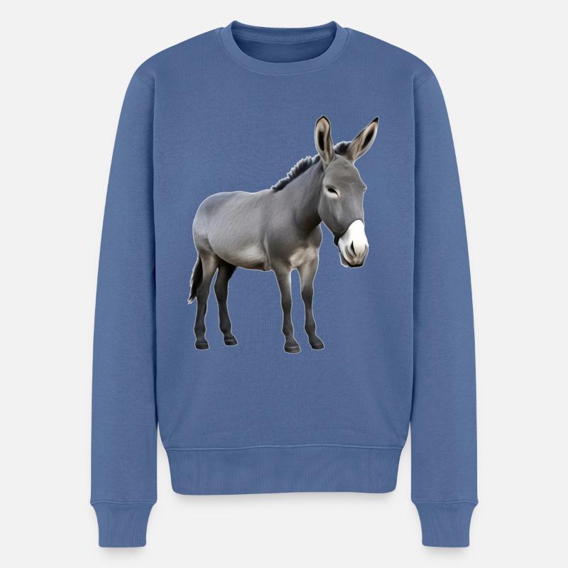 Esel - Männer Premium Bio Pullover - Taubenblau