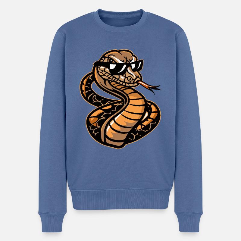 Serpent Cobra Bande dessinée cool - Pull Premium bio Homme - bleu pigeon