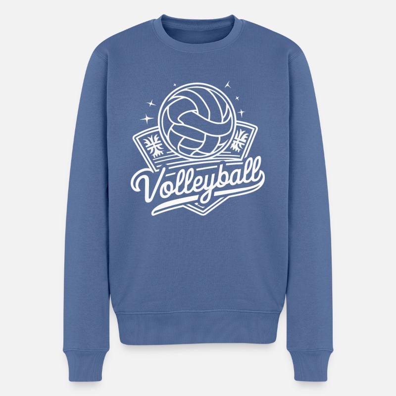 Beachvolleyball Sommer Hit Sandspiel Spaß - Männer Premium Bio Pullover - Taubenblau