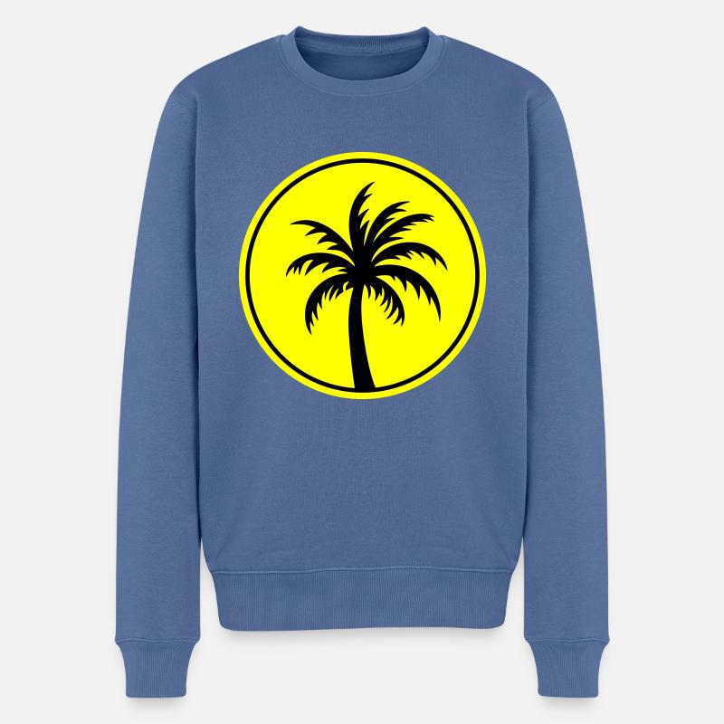 Palm Tree Holiday Plage - Pull Premium bio Homme - bleu pigeon