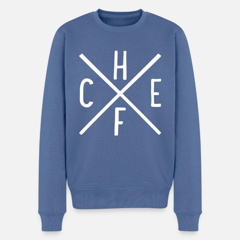 Chef - Männer Premium Bio Pullover - Taubenblau