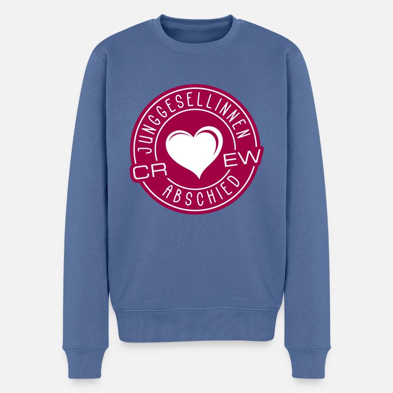 Junggesellinnenabschied Crew Herz - Männer Premium Bio Pullover - Taubenblau